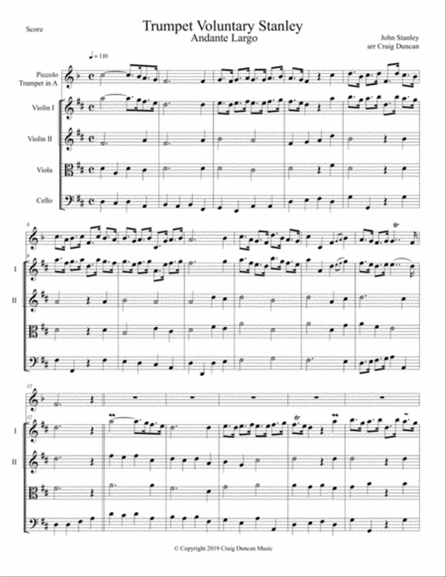 Trumpet Voluntary Stanley Brass Ensemble scores gallery preview page 2