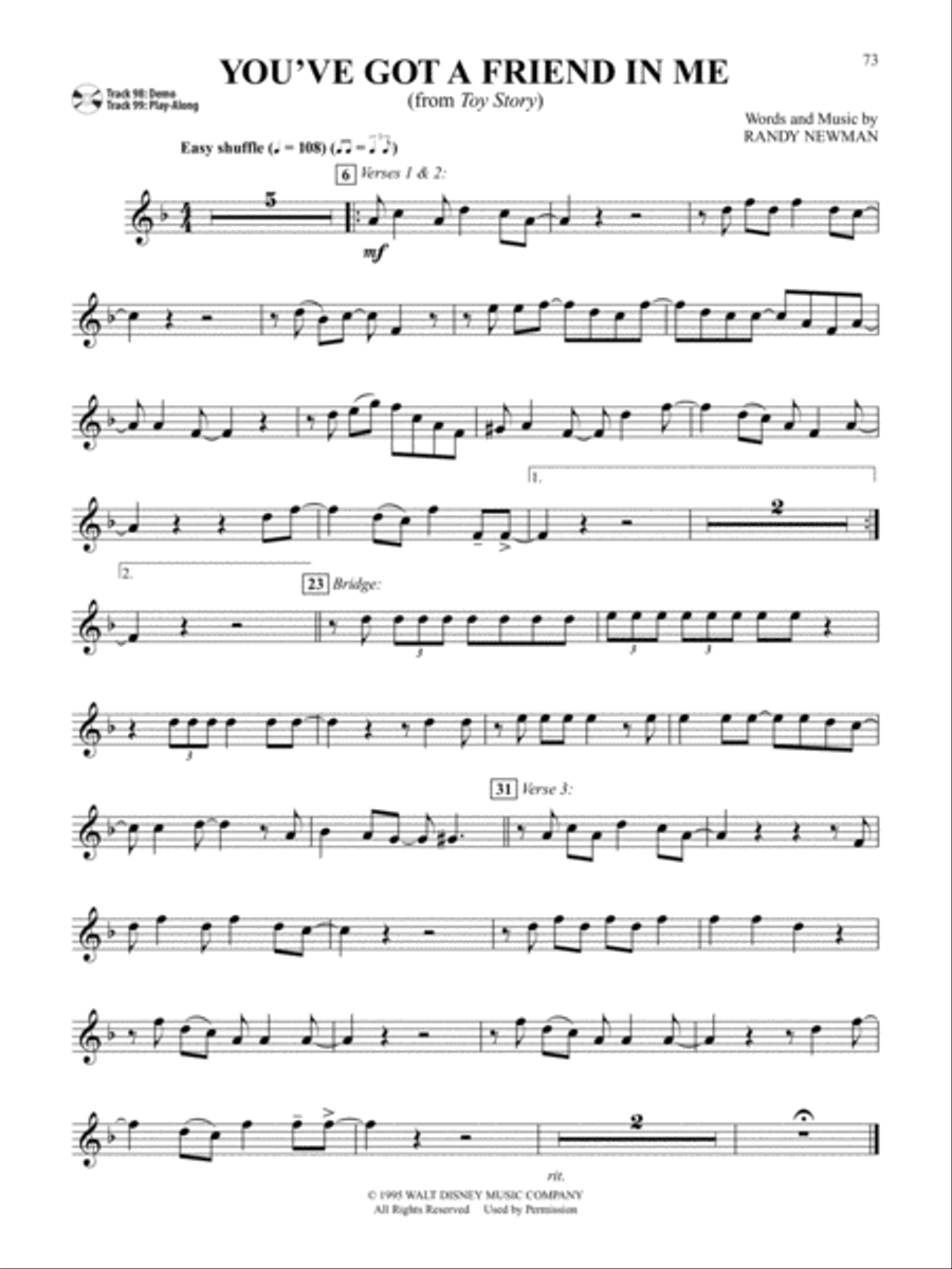 Top Hits from TV, Movies & Musicals Instrumental Solos Clarinet Solo scores gallery preview page 10