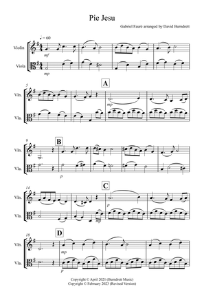 Pie Jesu (from Requiem) for Violin and Viola Duet