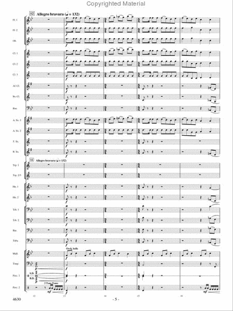 Joyous Alleluias Concert Band scores gallery preview page 4