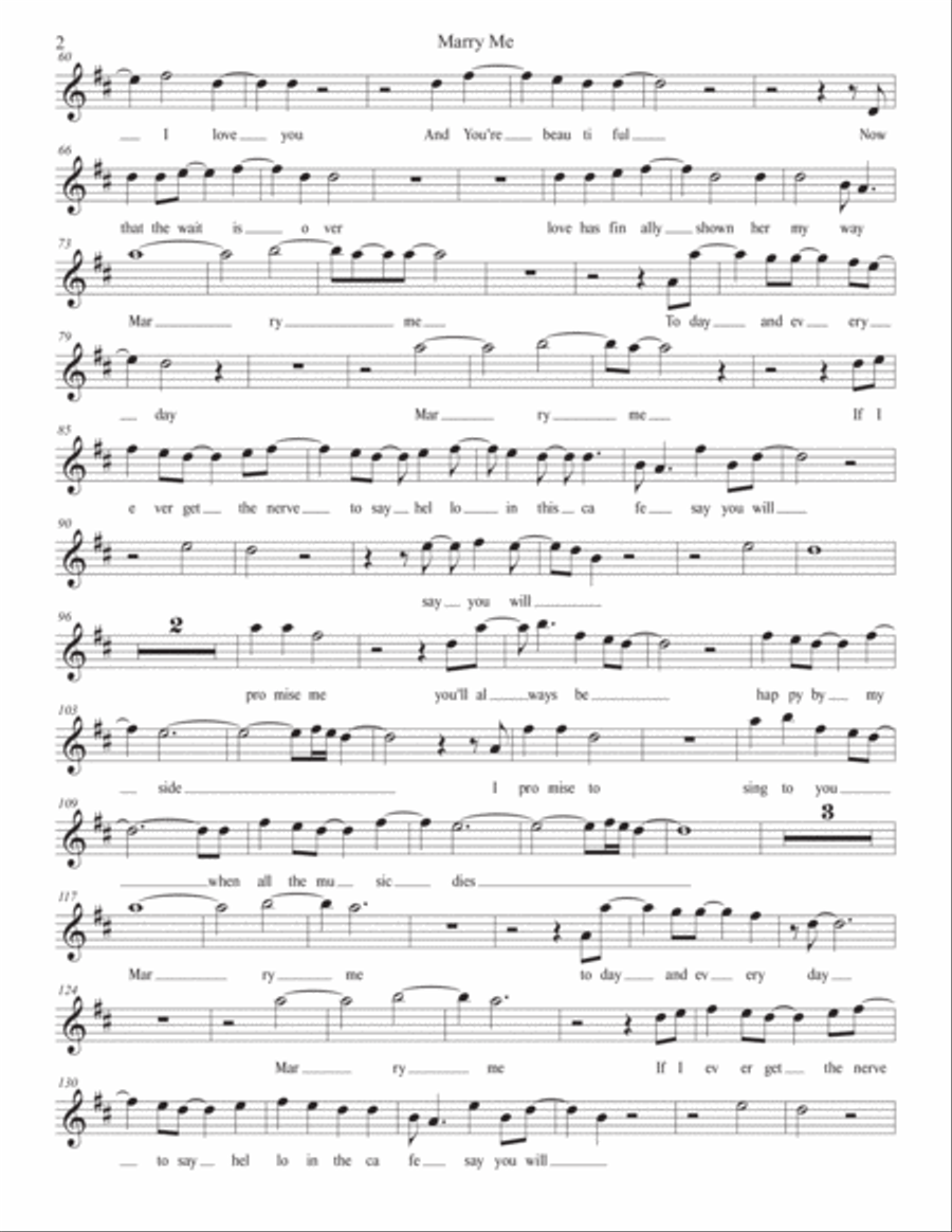 Marry Me Marry Me Baritone Saxophone scores gallery preview page 2