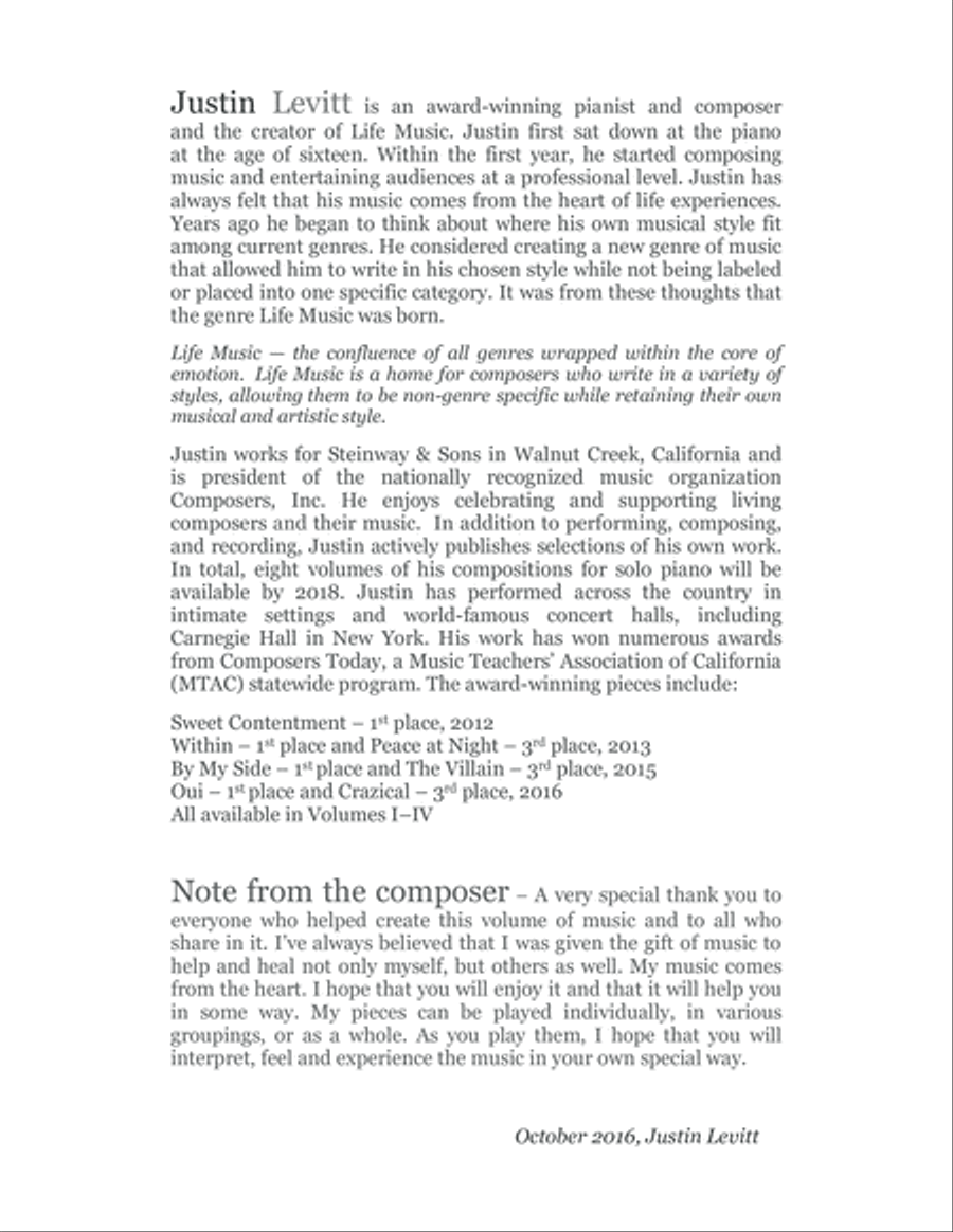 Justin Levitt Piano Solos - Through My Eyes (Vol. III) Piano Method scores gallery preview page 6