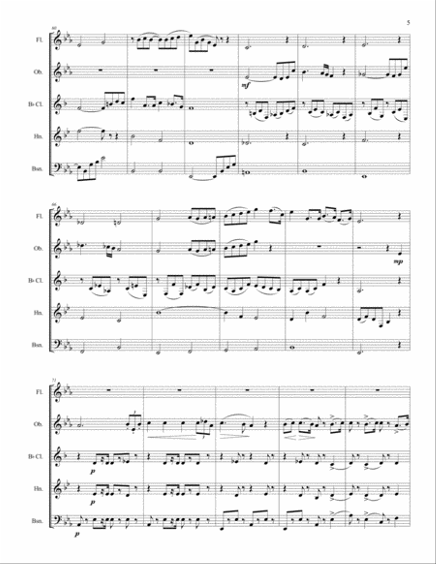 Triumphal March from Aida Woodwind Quintet scores gallery preview page 5