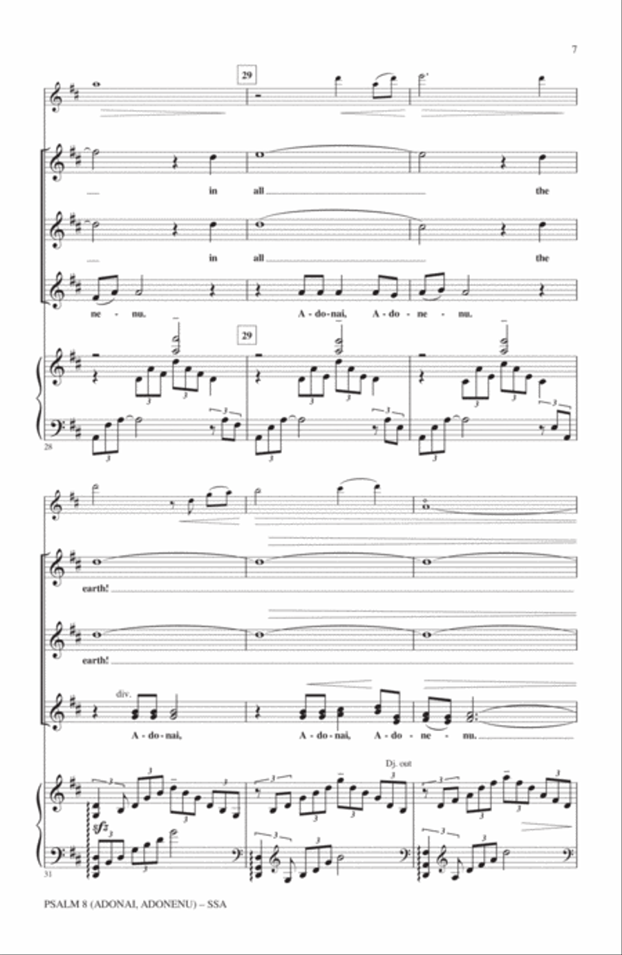 Psalm 8 (Adonai, Adonenu) SSA scores gallery preview page 6