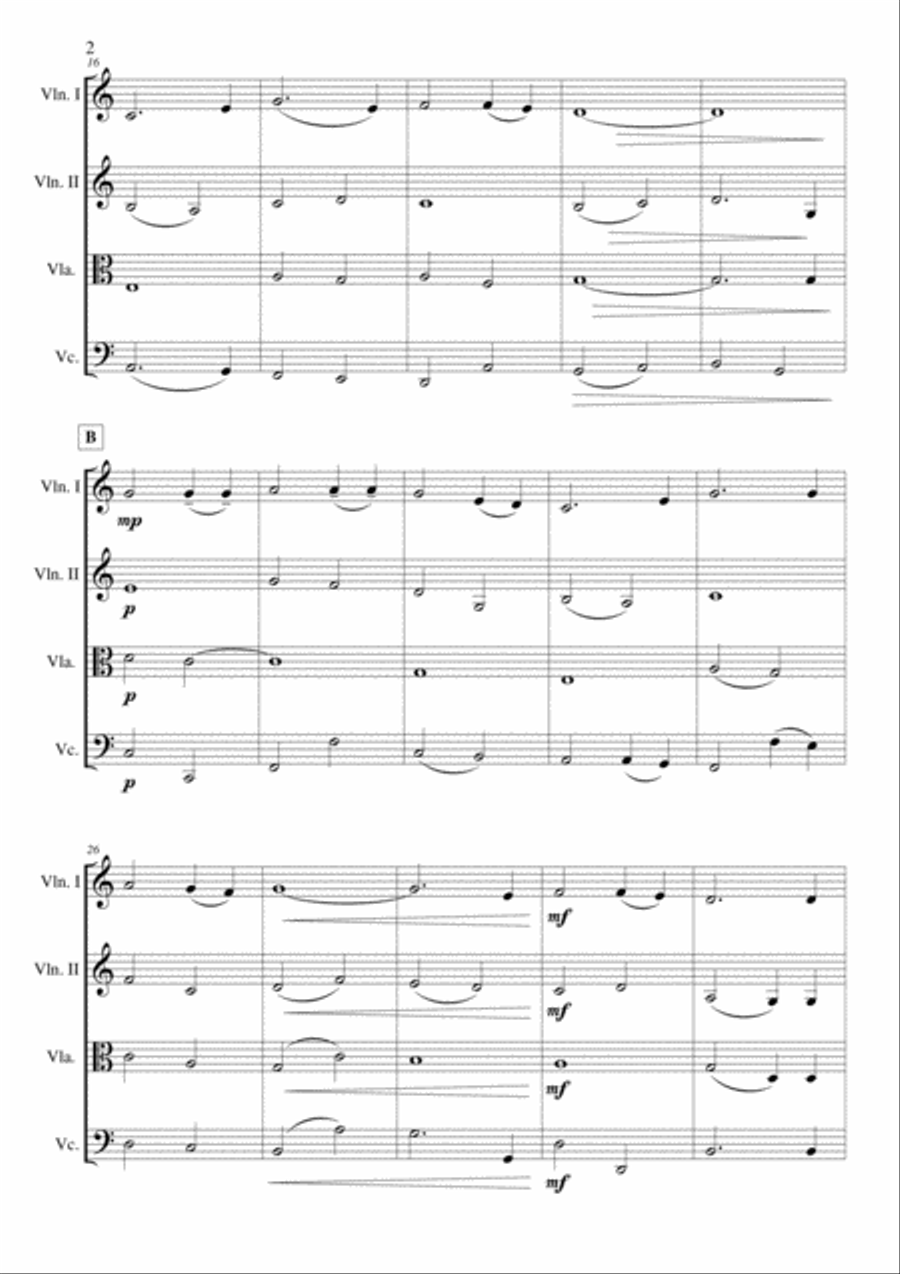 Blowin' In The Wind String Quartet scores gallery preview page 2