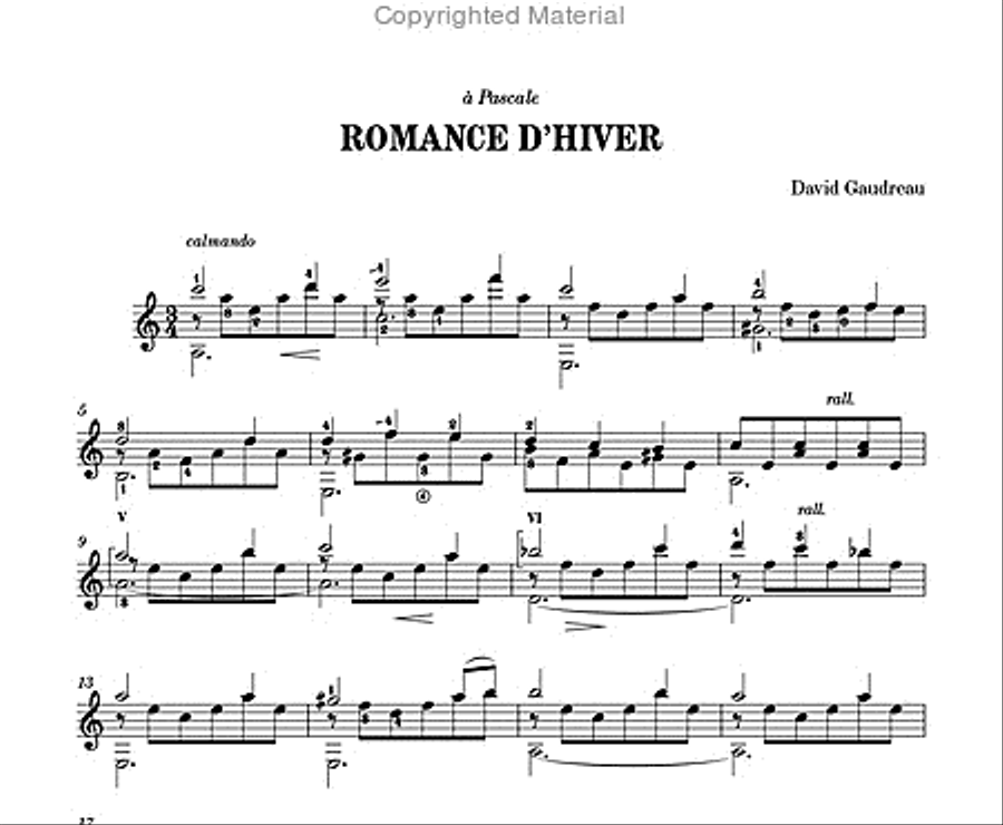 Romance d’hiver Classical Guitar scores gallery preview page 2
