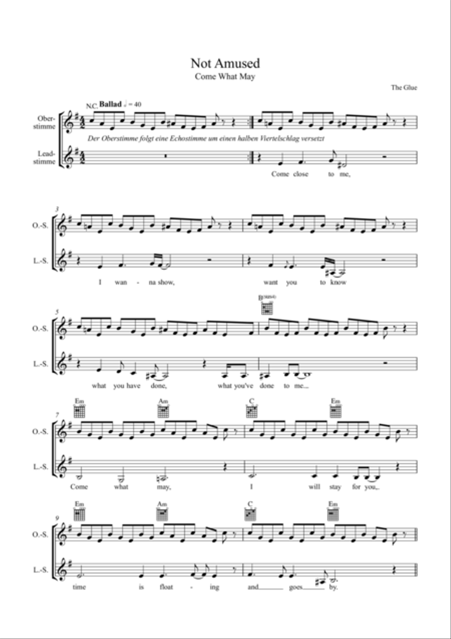 Come what may Voice Solo scores gallery preview page 1