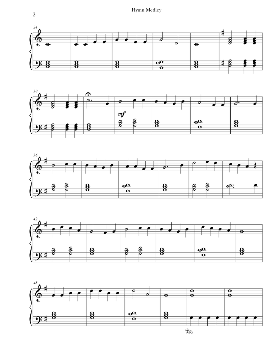 Hymn Medley (Easy Piano, Collection) Easy Piano scores gallery preview page 2