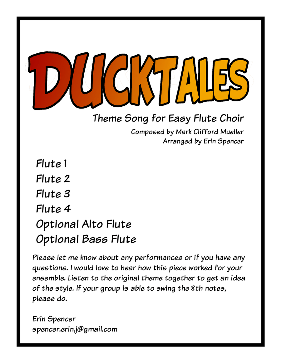 Ducktales Theme Woodwind Ensemble scores gallery preview page 1