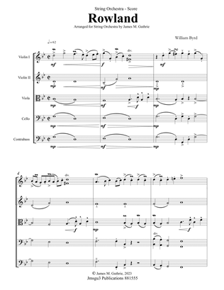 Byrd: Rowland for String Orchestra - Score Only