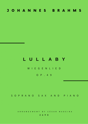 Brahms' Lullaby - Soprano Sax and Piano (Full Score and Parts)