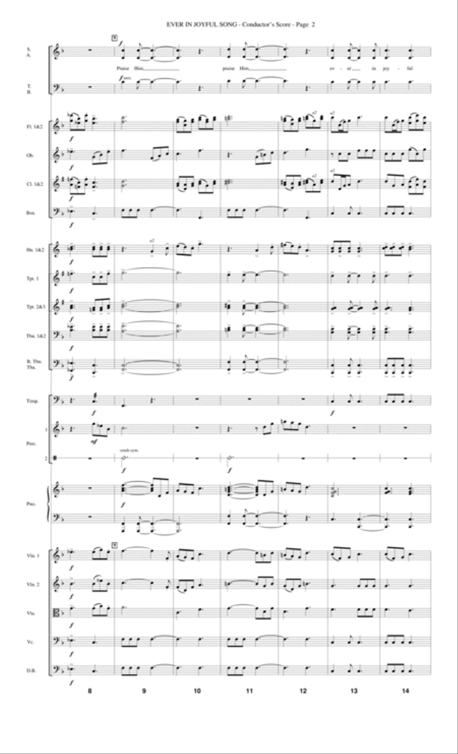 Ever In Joyful Song - Score Choir scores gallery preview page 2