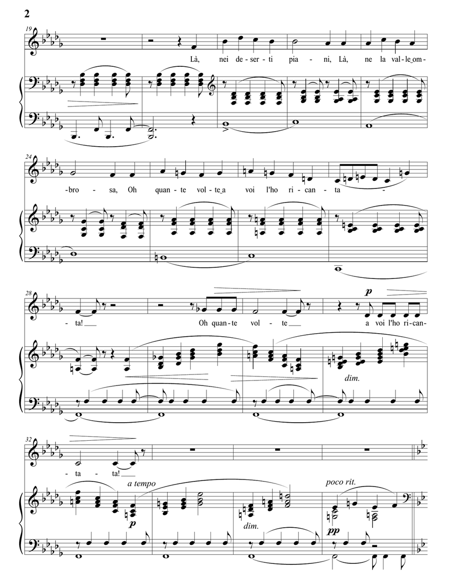 TOSTI: L'ultima canzone (transposed to B-flat minor) Piano, Vocal scores gallery preview page 3