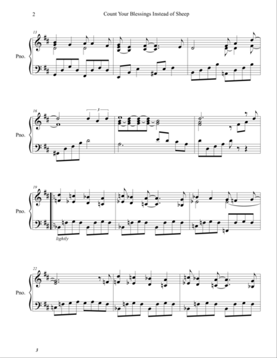 Count Your Blessings Instead Of Sheep Piano Solo scores gallery preview page 2