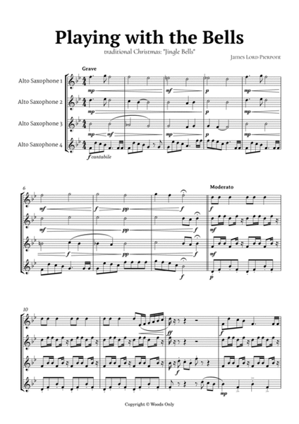 Jingle Bells for Alto Saxophone Quartet image number null