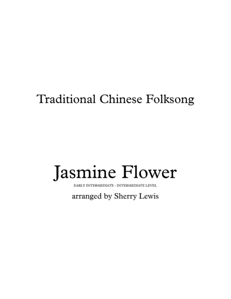 JASMINE FLOWER - Traditional Chinese Folk Song, Woodwind Duo, Intermediate to Early Intermediate Lev image number null
