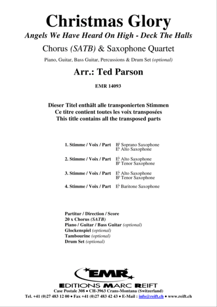 Christmas Glory Saxophone Quartet scores gallery preview page 2