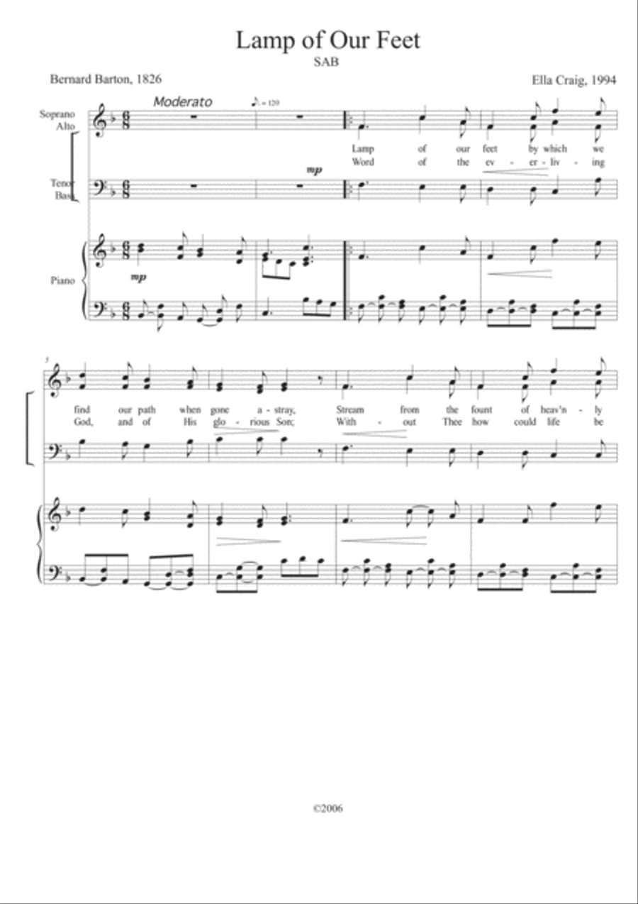 Lamp of Our Feet 3-Part scores gallery preview page 1