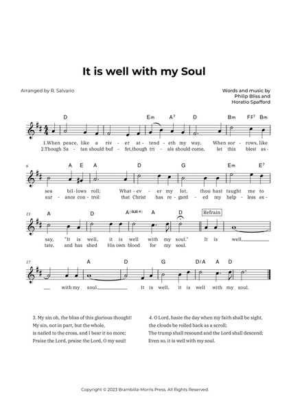 It is Well with My Soul (Key of D Major) image number null