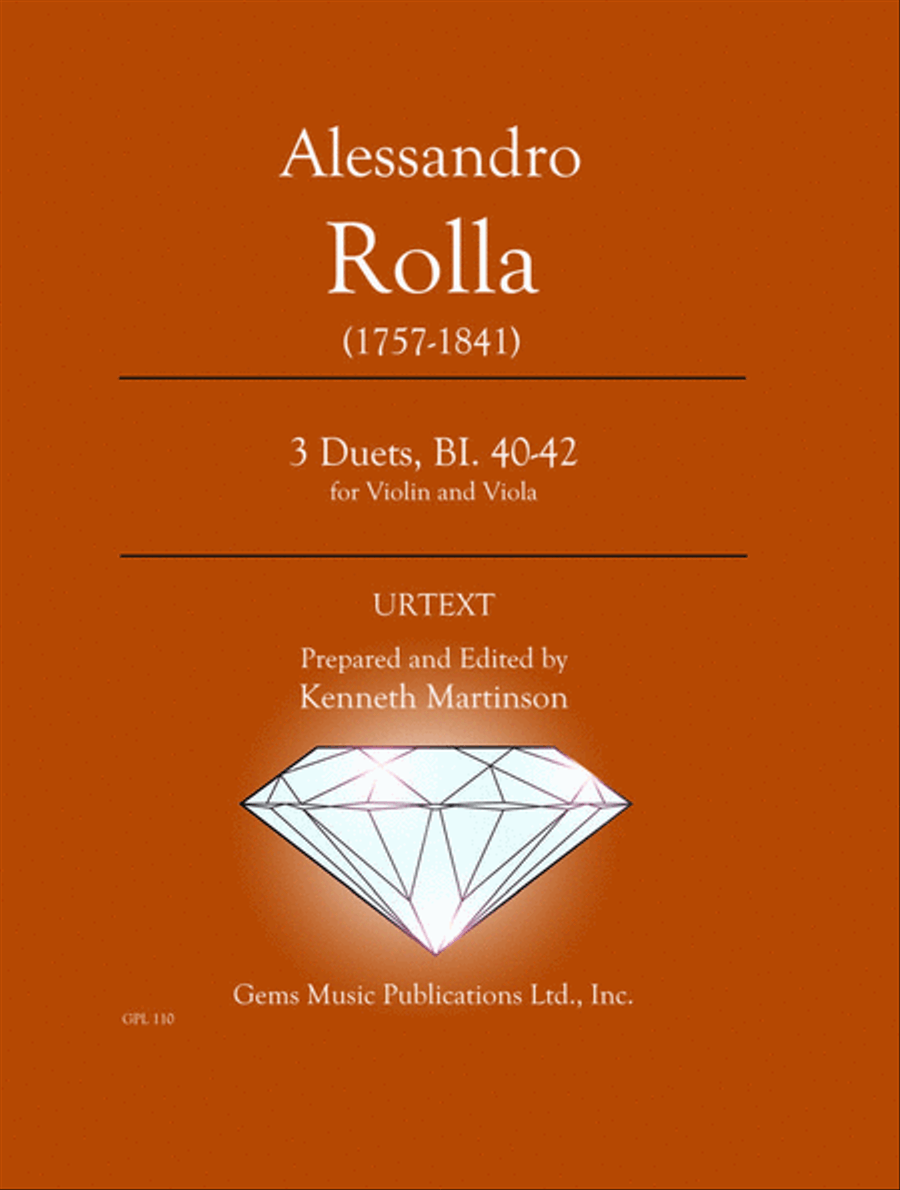 78 Violin-Viola Duets, BI. 33-110 Volume 3 (BI. 40-42) String Duet scores gallery preview page 1