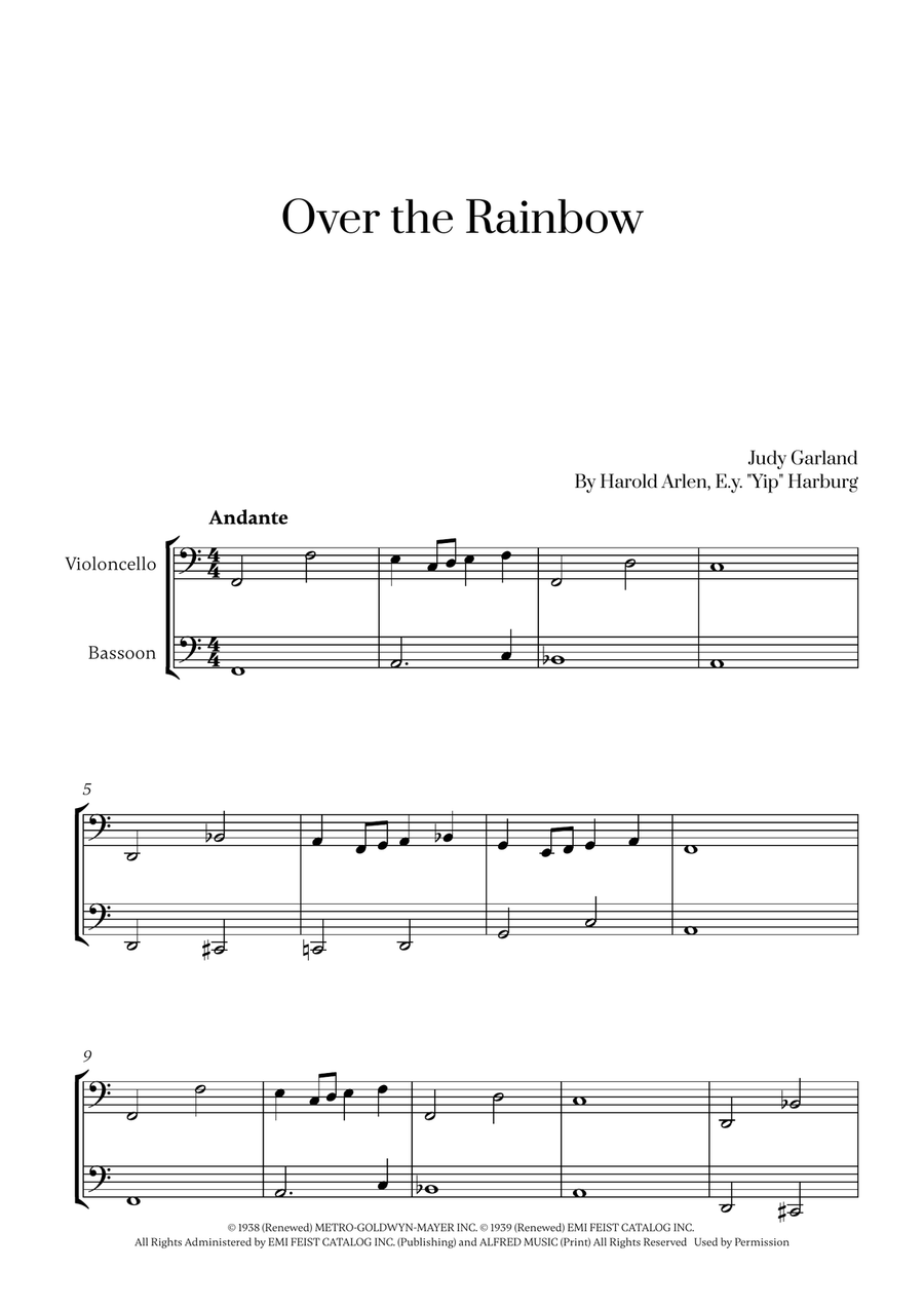 Over The Rainbow Over The Rainbow Bassoon scores gallery preview page 1