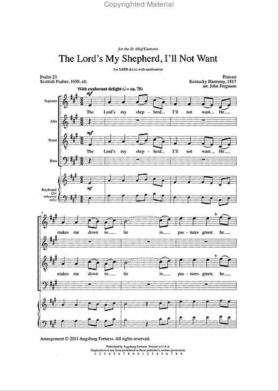 The Lord's My Shepherd, I'll Not Want Divisi scores gallery preview page 2