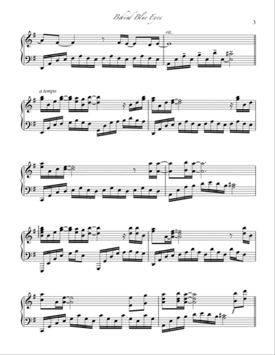 Behind Blue Eyes Piano Solo scores gallery preview page 4