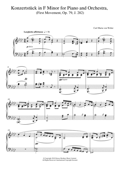 Konzertstuck in F Minor for Piano and Orchestra, First Movement, Op. 79, J. 282