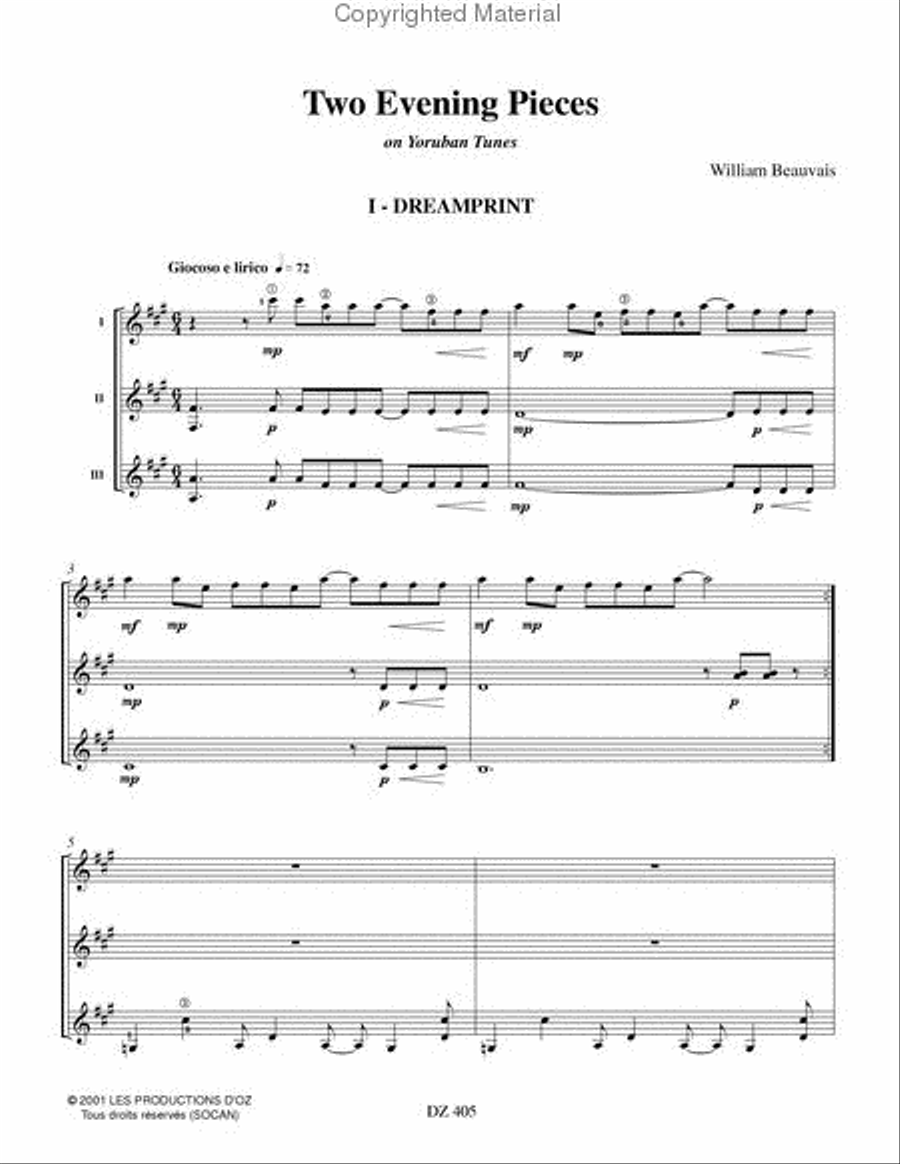 Two Evening Pieces Two Evening Pieces Guitar Ensemble scores gallery preview page 2