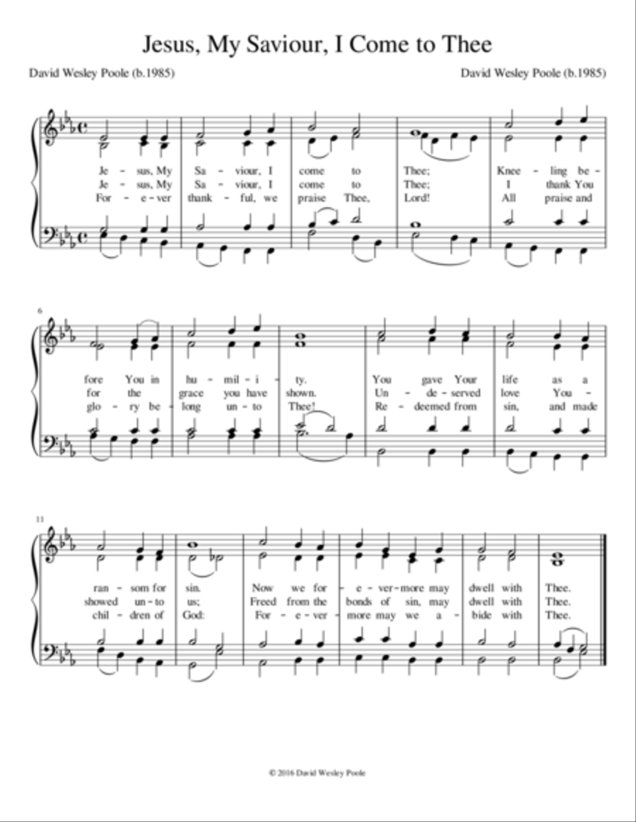 Jesus, My Saviour, I Come to Thee Voice scores gallery preview page 1