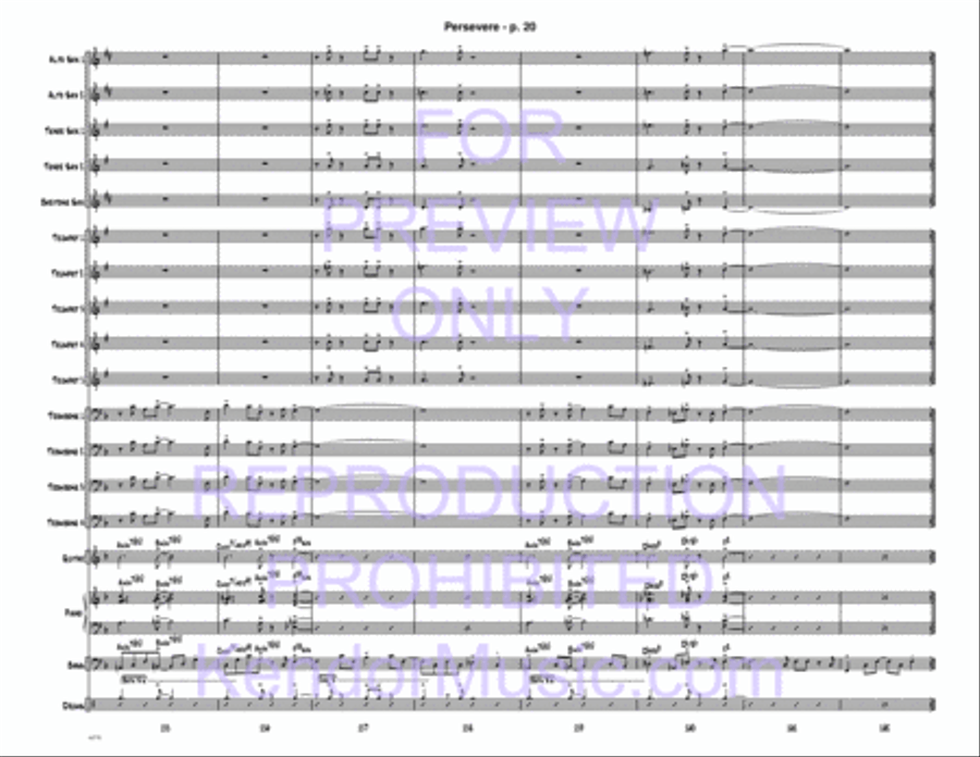 Persevere (Full Score) Jazz Ensemble scores gallery preview page 21