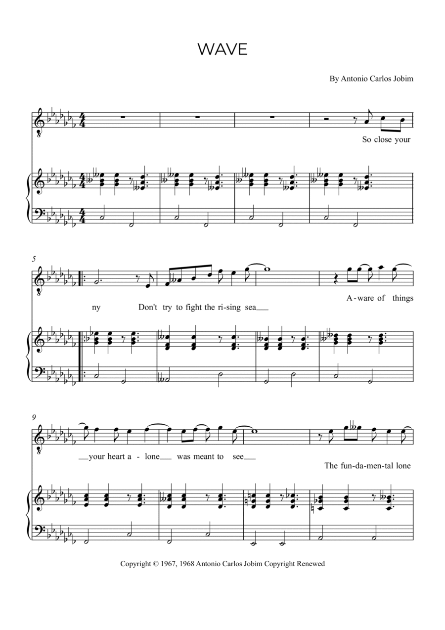 Wave Wave Piano, Vocal, Guitar scores gallery preview page 1