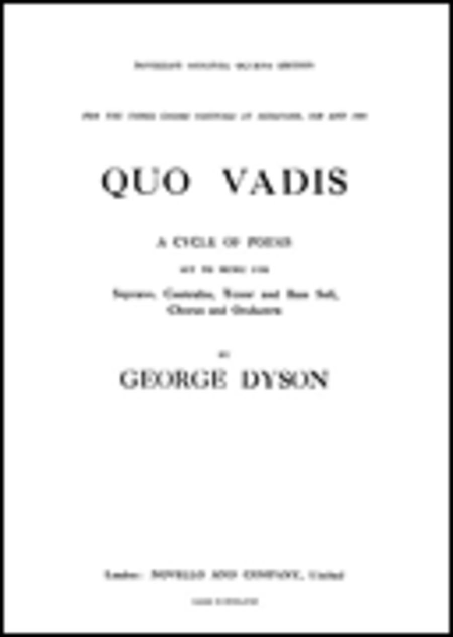 George Dyson: Quo Vadis (Vocal Score)