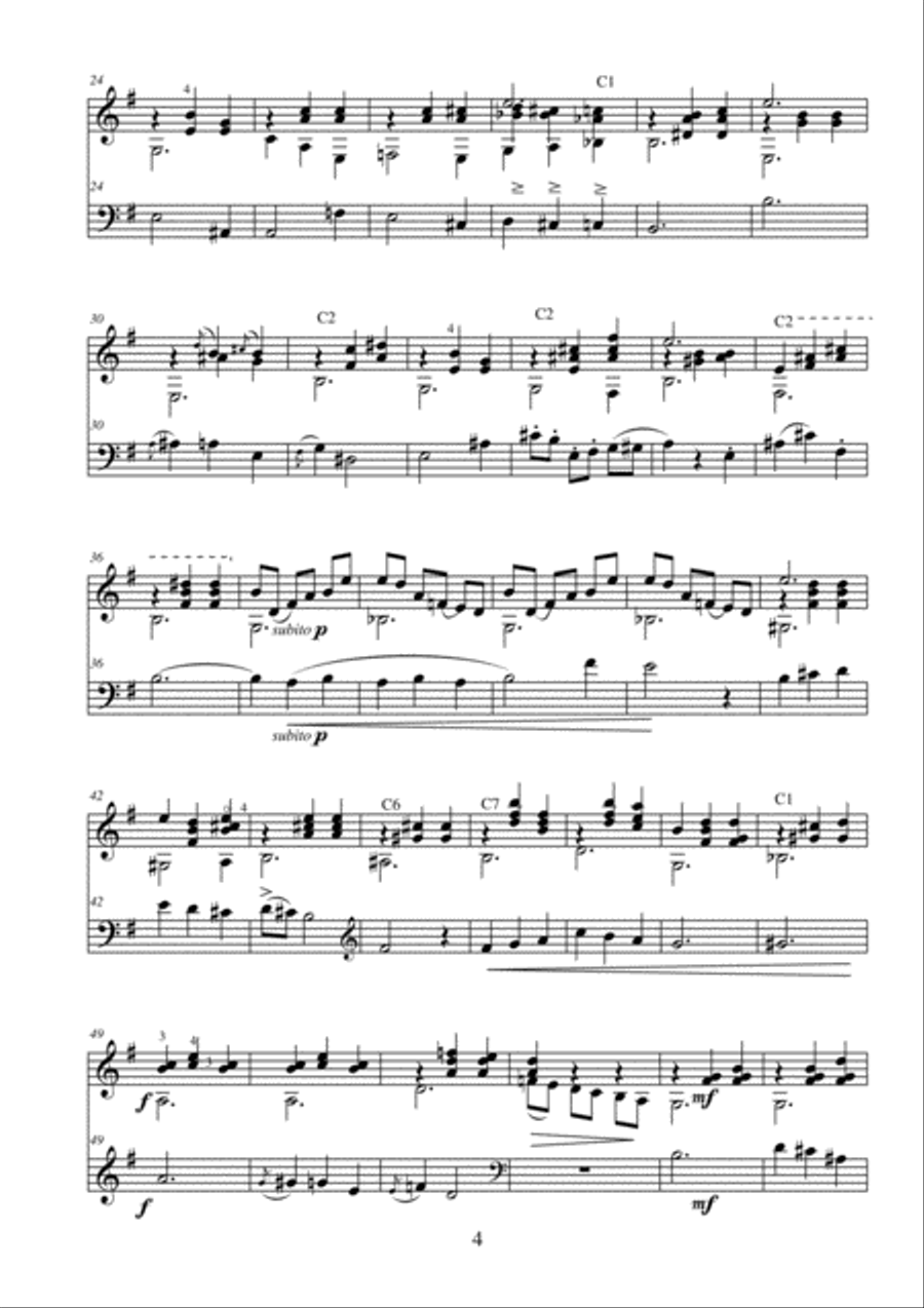2 peces breus per a guitarra i chello String Duet scores gallery preview page 6