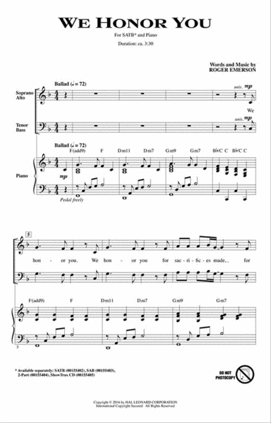 We Honor You 4-Part scores gallery preview page 2