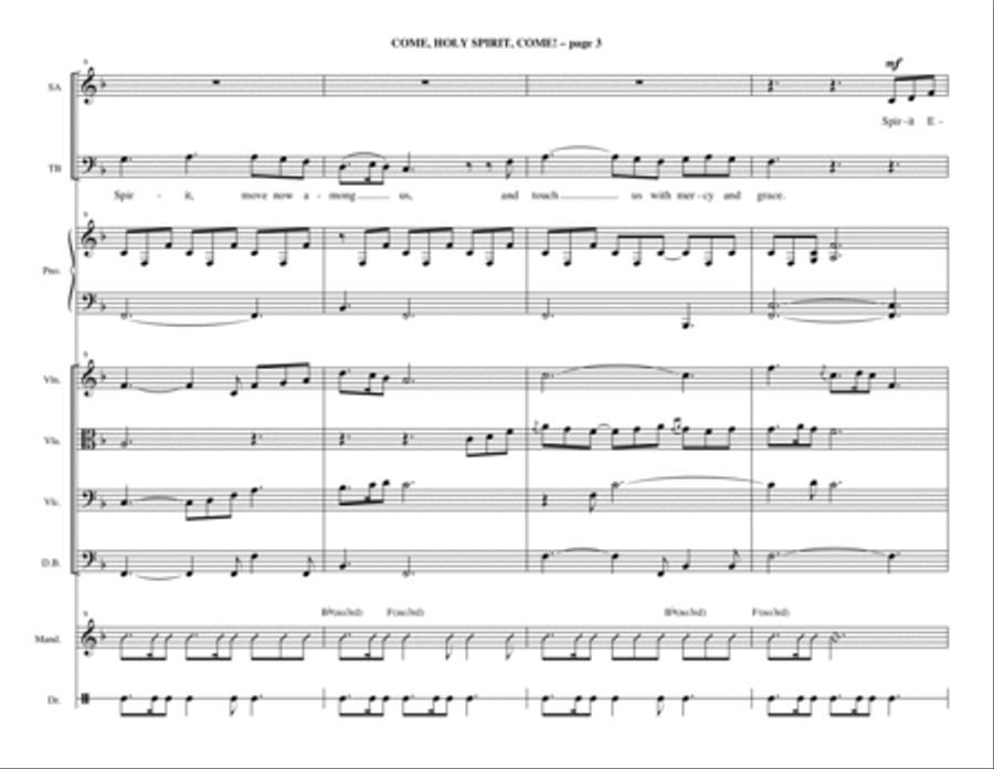 Come, Holy Spirit, Come! - Full Score Choir scores gallery preview page 3