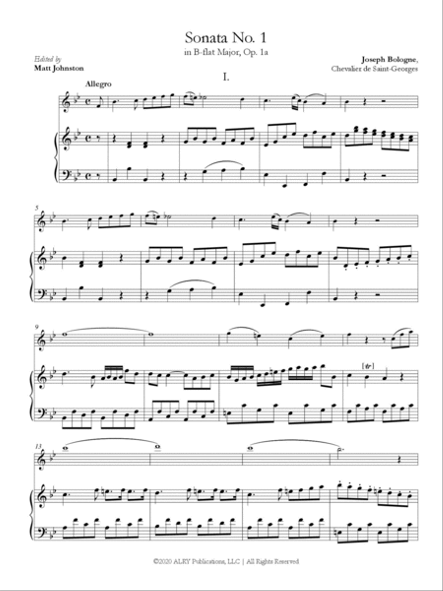 Sonata No. 1, Op. 1a for Flute and Piano Flute Solo scores gallery preview page 2