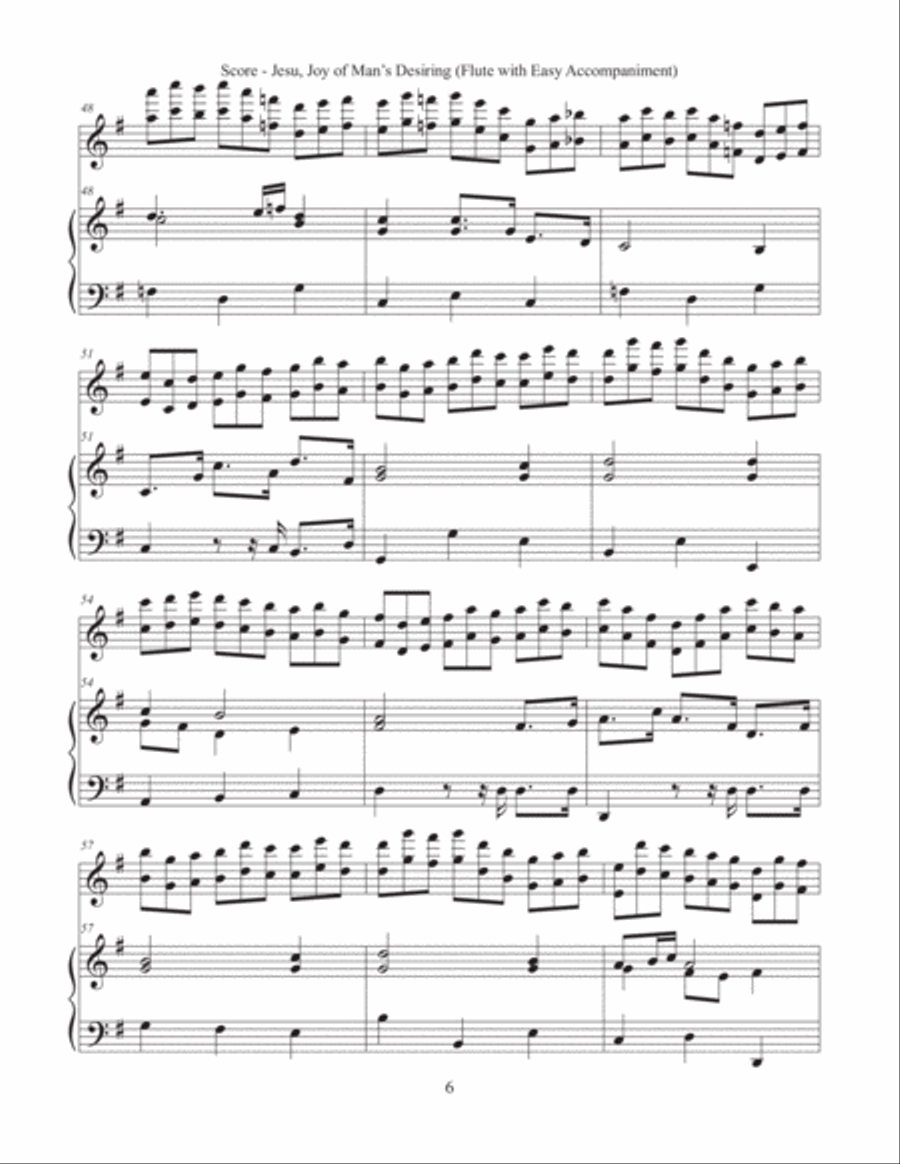 Jesu, Joy of Man’s Desiring (Flute with Easy Accompaniment) Flute Solo scores gallery preview page 6