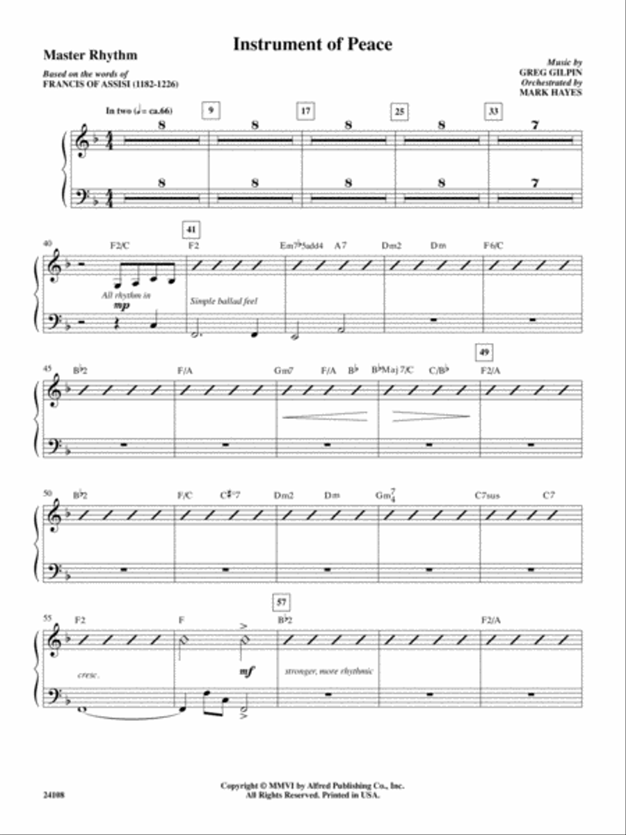 Instrument of Peace: Drums Drums scores gallery preview page 1