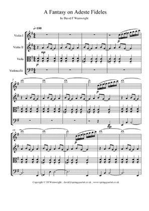 A Fantasy on Adeste Fideles for String Quartet with score & parts