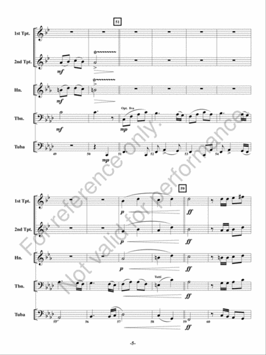 Malevolent March Brass Quintet scores gallery preview page 6