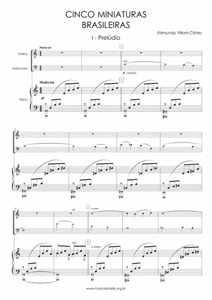 Cinco miniaturas brasileiras (violino, violoncelo e piano)