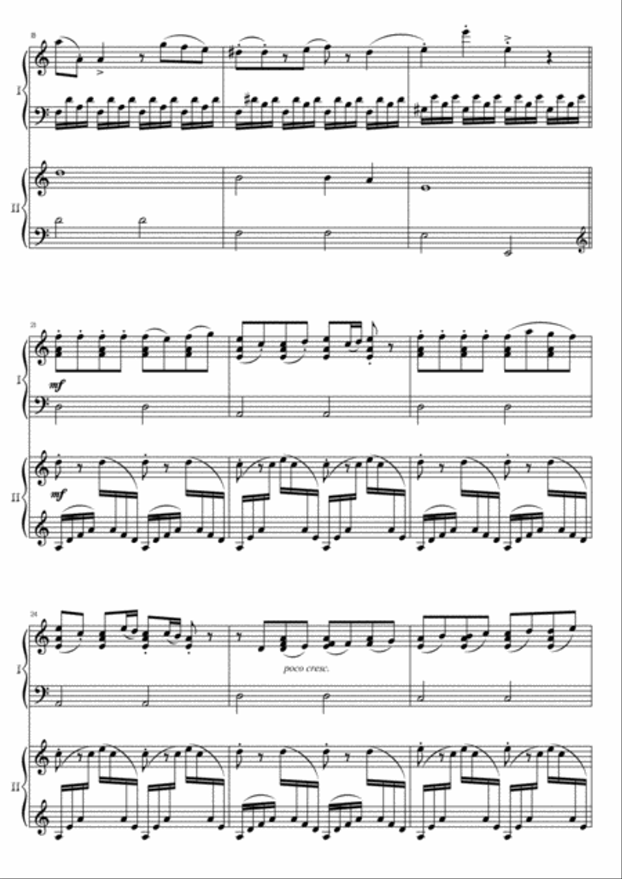 Sonatina caballeresca para dos pianos 2 Pianos, 4-Hands scores gallery preview page 6