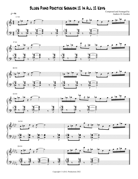 Blues Piano Practice Session 12 in All 12 Keys image number null