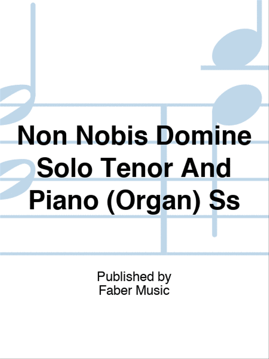 Non Nobis Domine From Henry V Tenor/Piano S/S