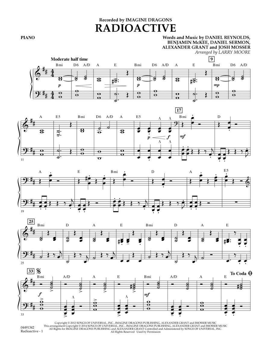 Radioactive - Piano Orchestra scores gallery preview page 1