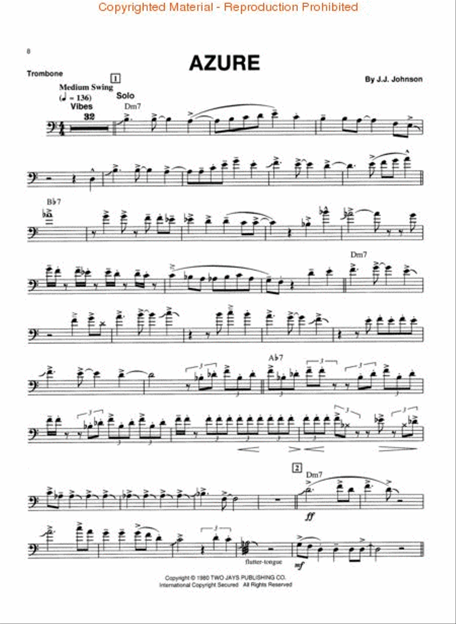 J.J. Johnson Collection (Trombone) Trombone Solo scores gallery preview page 2
