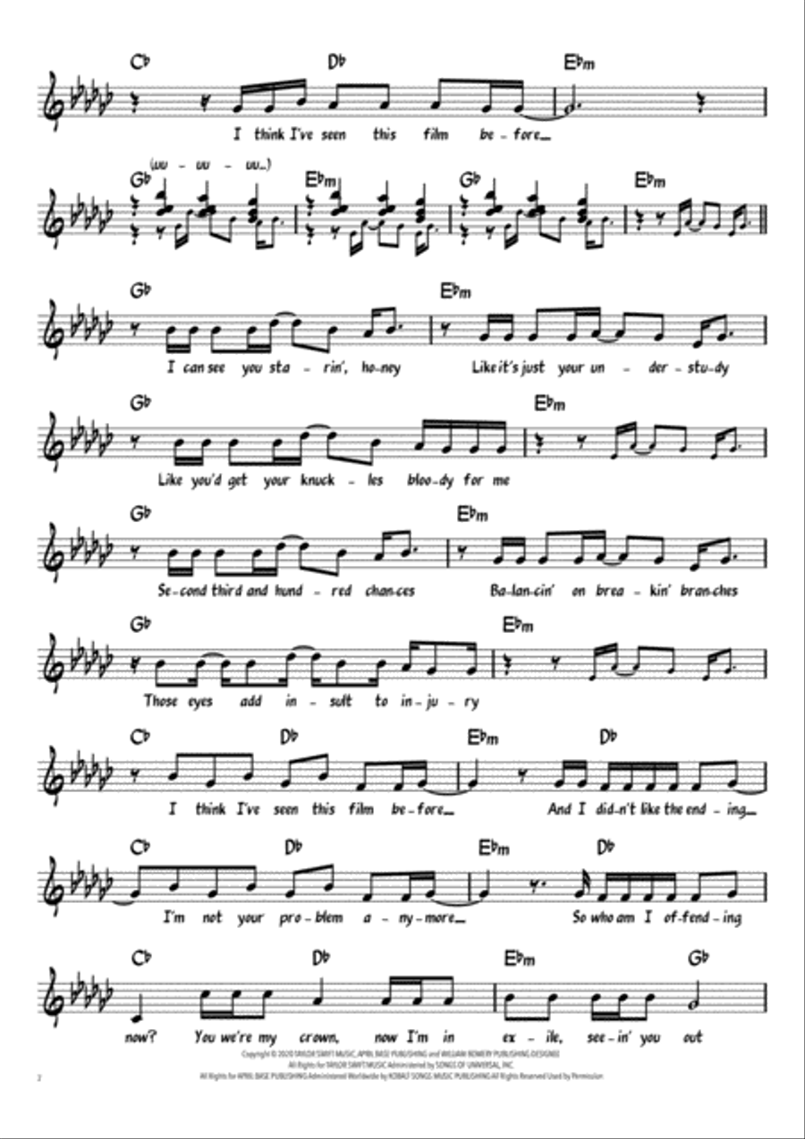 Exile Piano scores gallery preview page 2
