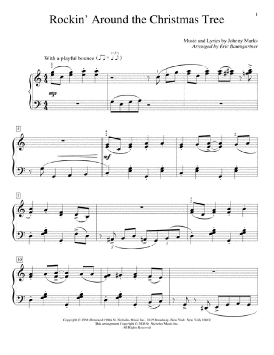 Rockin' Around The Christmas Tree Piano Method scores gallery preview page 1