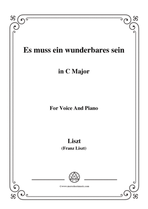Book cover for Liszt-Es muss ein wunderbares sein in C Major,for Voice and Piano